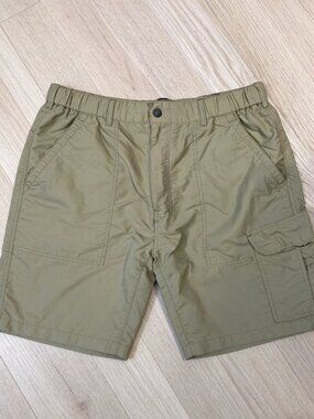 REI Co-op Shorts Men's L Khaki Nylon Cargo Hiking UPF 50+ Outdoor Hiking Active
